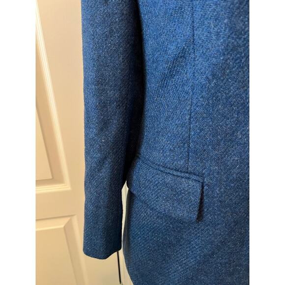 Vintage Talbots Petites Made In Italy Blue 100% Wool 3 Button Blazer. 8 - Picture 8 of 9